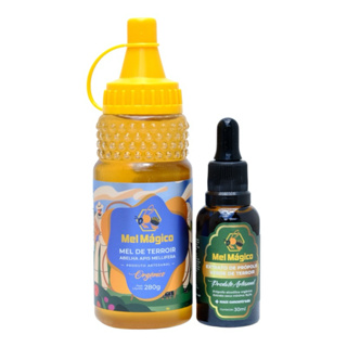 Kit 1x Mel Puro Bisnaga 280g + 1x Extrato de Própolis Verde Concentrado 30ml em Oferta na Shopee