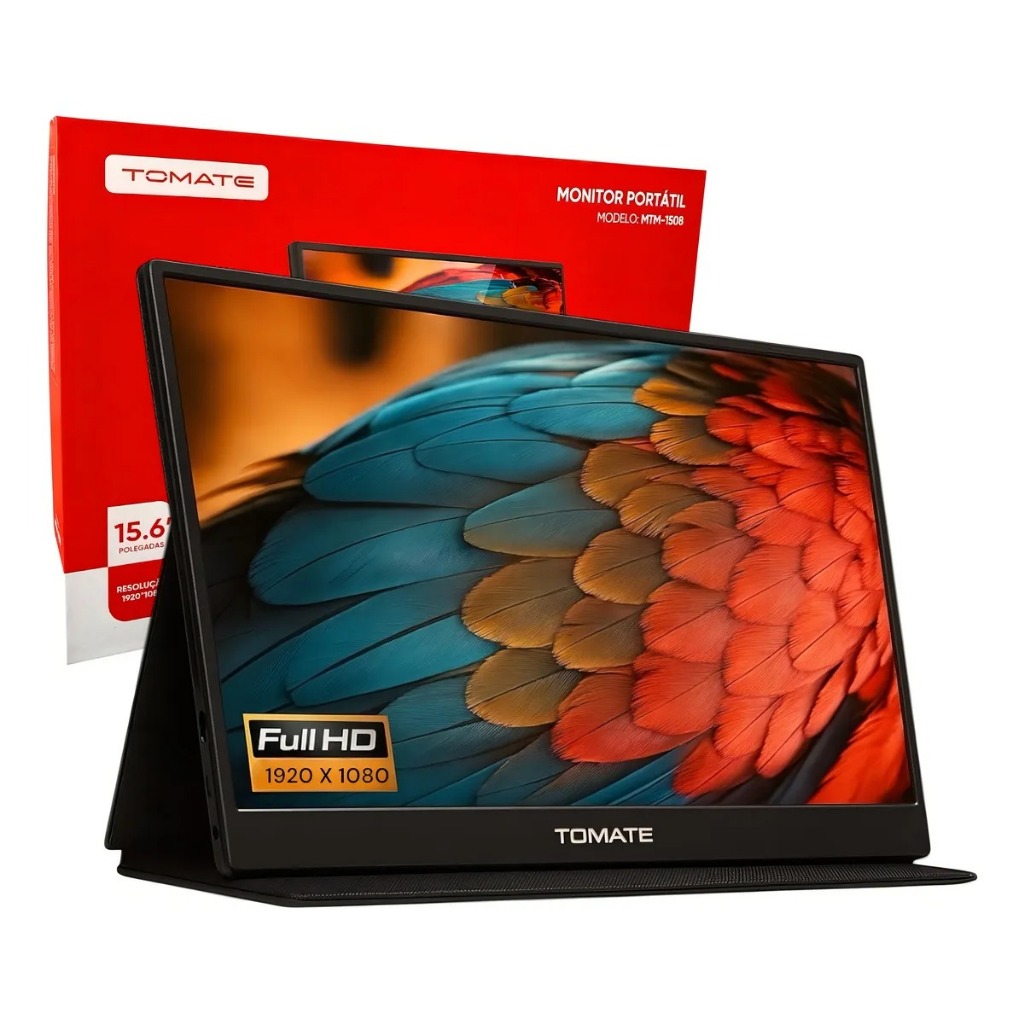 Monitor Portátil Tomate Full Hd 15.6 Notebook, Celular, Games MTM-1508