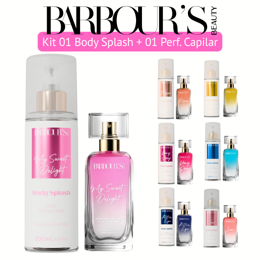 Kit Body Splash + Perfume Capilar Feminino Barbours Beauty em Oferta na Shopee