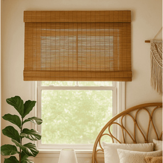 Persiana Rolô de Bambu Natural com Bandô em Oferta na Shopee