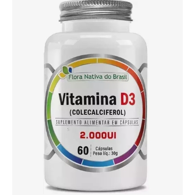 Vitamina D3 2000UI 60 Cápsulas - Flora Nativa do Brasil em Oferta na Shopee