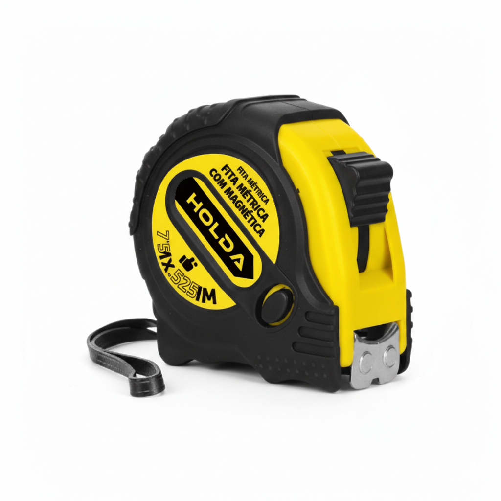 Trena Métrica 7,5M × 25MM Wassay para Medições Longas com Fita Larga e Uso em Obras e Reformas