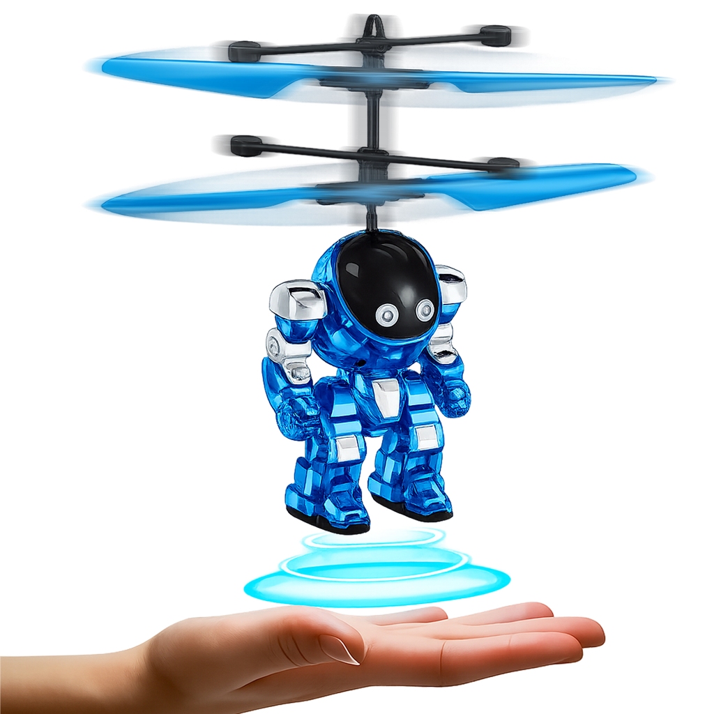 Robô Voador Brinquedo Futurista Mini Drone Sensor Infravermelho Recarregável Controle Com a Mão em Oferta na Shopee