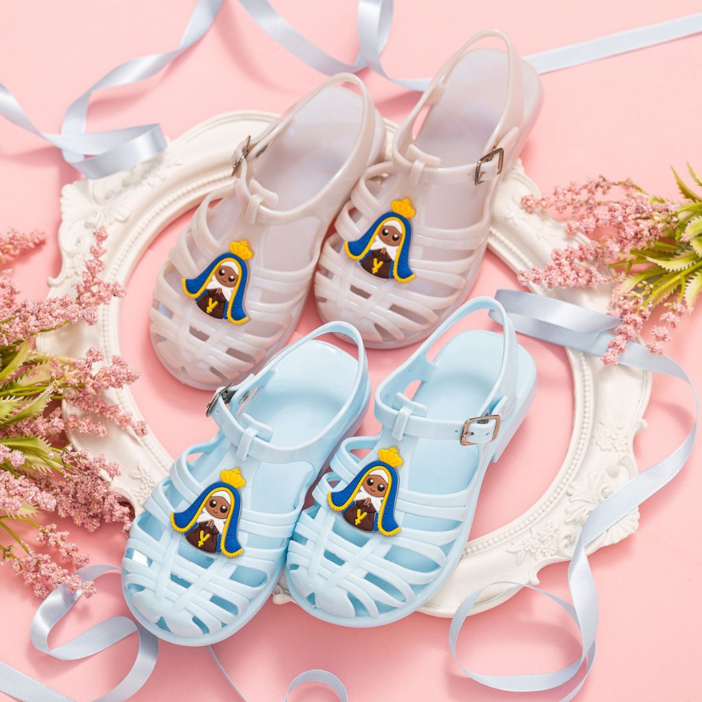 Sandália Melissinha Infantil Menina Nossa Senhora Católica Meiga Delicada Antiderrapante Promoção em Oferta na Shopee