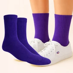 Meias Feminina 33 ao 39 Adulto Roxo Glow Poliamida Toque Macio Confortável Casual Esporte