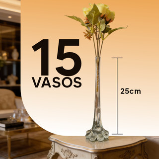 15 Vaso Solitário Vidro Para Centro de Mesa Festa Casamento 25cm