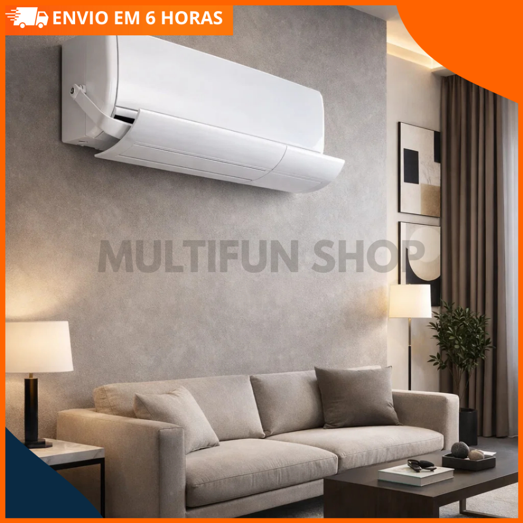 Defletor para Ar Condicionado Universal Ajustável 103x19x18cm – Mais Conforto Sem Vento Direto