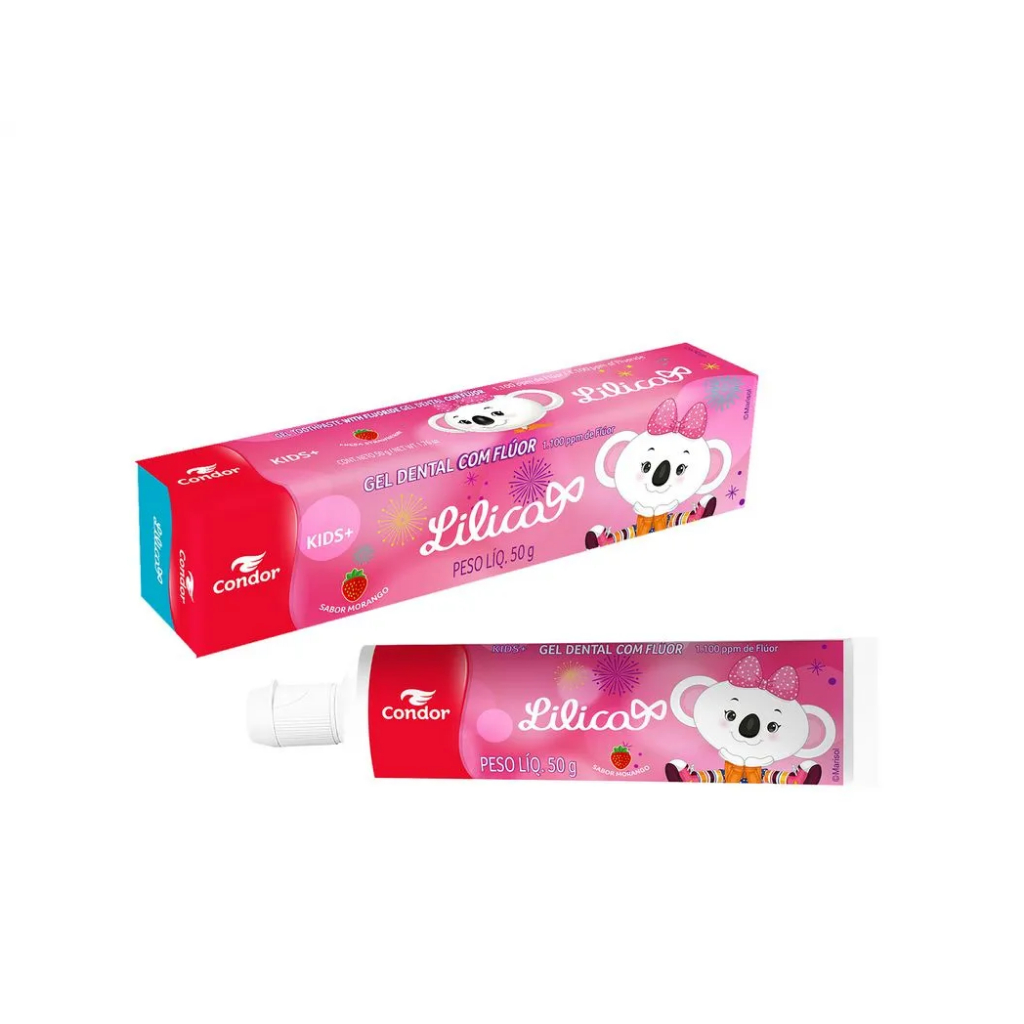 Gel Dental com Flúor Morango Lilica Ripilica Condor Kids 50g