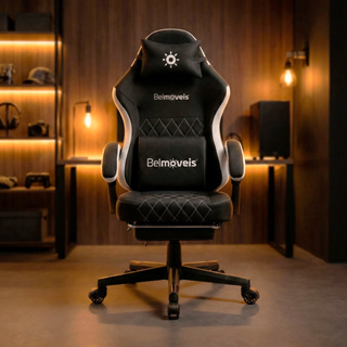 Cadeira Gamer Belmóveis BM3 Reclinável 135 Graus Molas Ensacadas Massagem 150kg Tecido Black em Oferta na Shopee