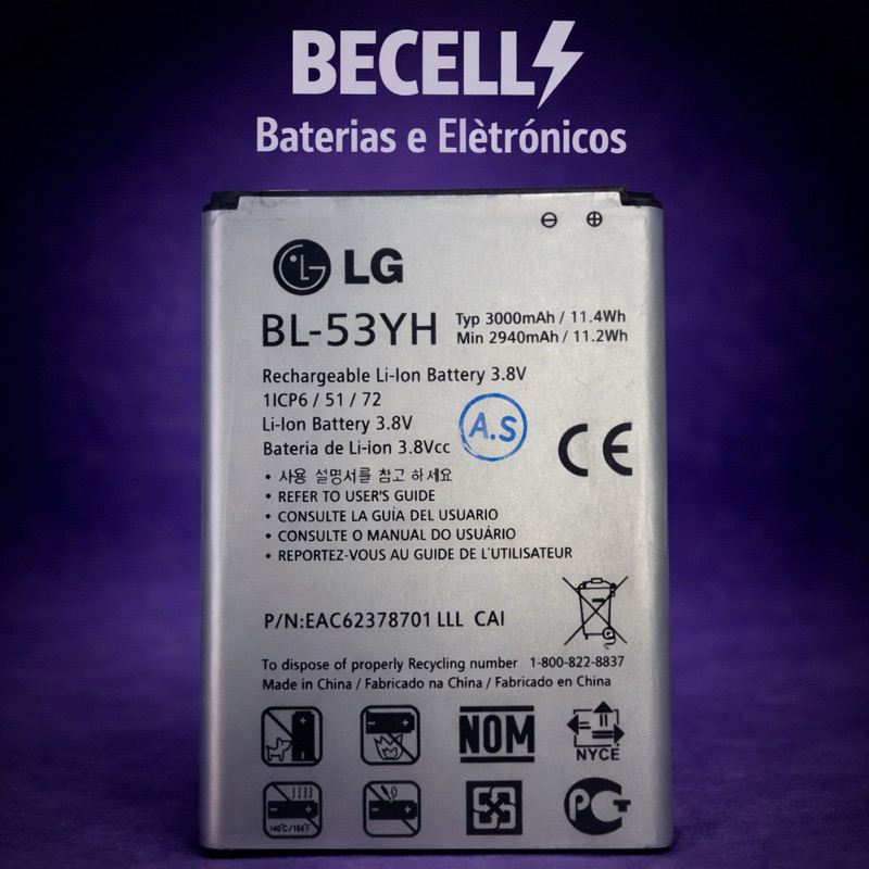 Bateria Bl-53yh Original LG G3 D855 Oficial + NF + Entrega Direta