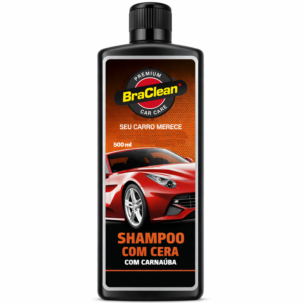 Melhor Shampoo com Cera 500ml lavagem automotiva acabamento rápido após secagem BraClean em Oferta na Shopee