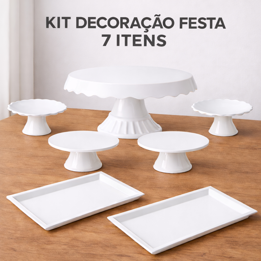 Kit Festa Mesa Decoração Aniversário Boleira 26cm Bandejas Mini Cake Suporte Doces Mesa Posta em Oferta na Shopee