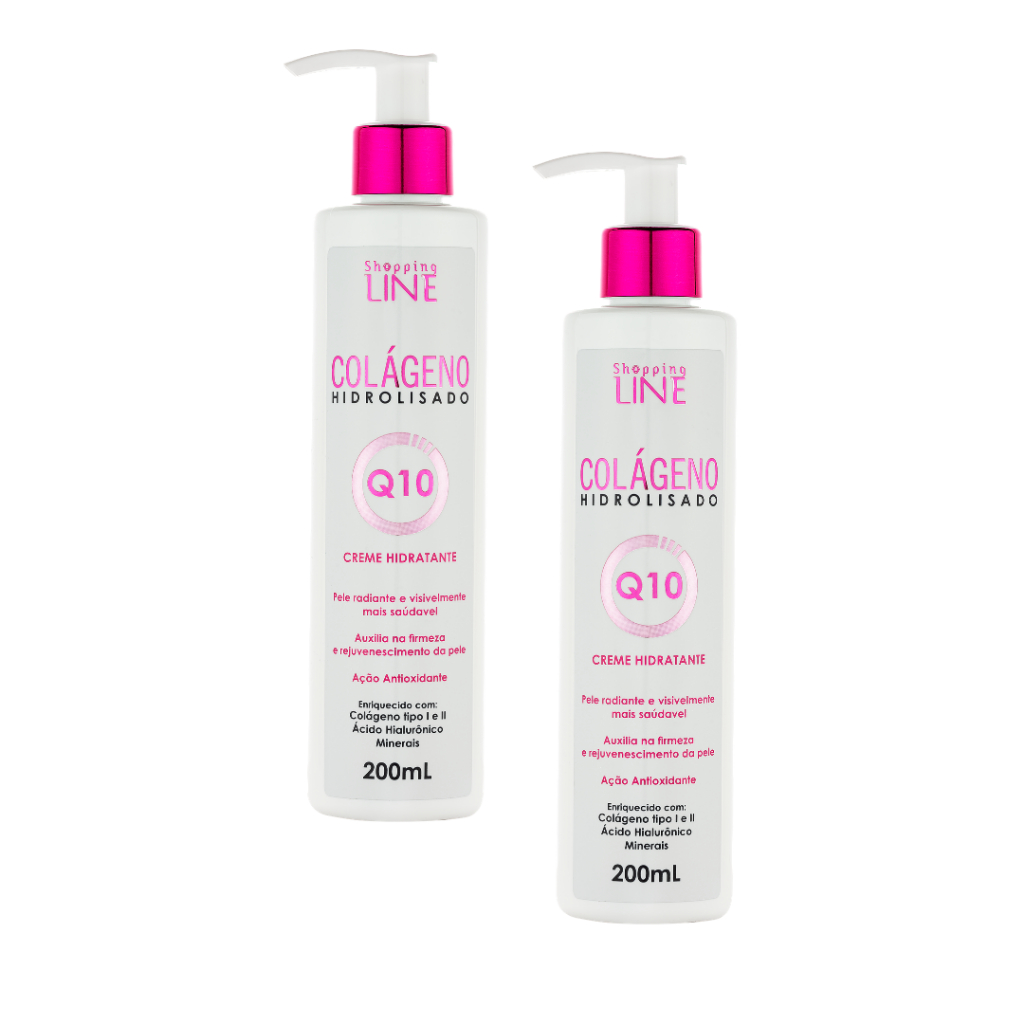 Kit 2 Creme Feminino Colágeno Hidrolisado Q10 para Flacidez Estrias Celulite - ENVIO IMEDIATO