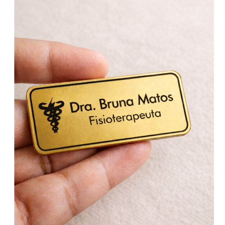 Broche Crachá Botton Magnético Personalizado Nome Profissão Logomarca