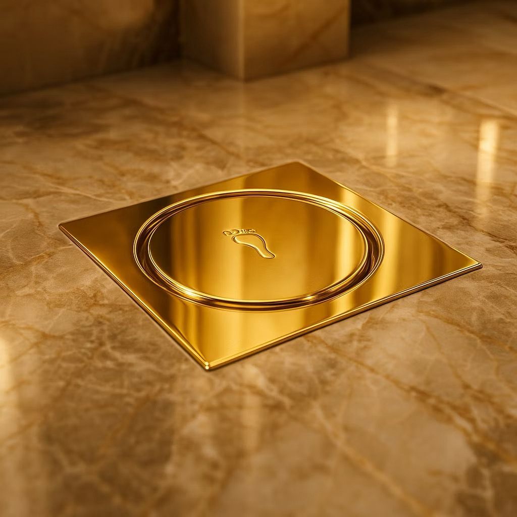 Ralo Click Inteligente 10x10 Cm Quadrado Redondo Inox Cromado -Luxo Dourado para Seu Banheiro em Oferta na Shopee