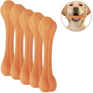 Kit 5 Osso de Borracha C/Apito Brinquedo Mordedor Ossinho Cachorro Pet em Oferta na Shopee