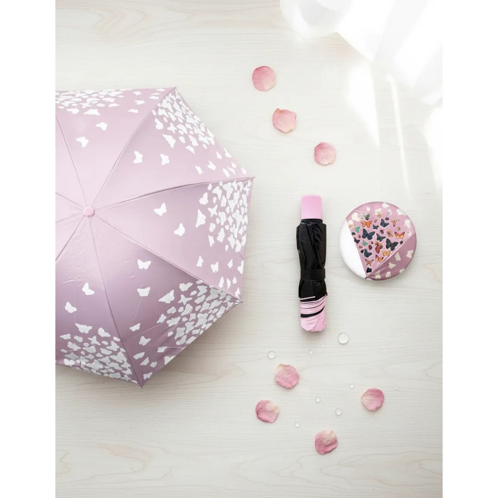 Guarda Chuva Dobrável Com Proteção Uv Borboleta Mágica 102cm