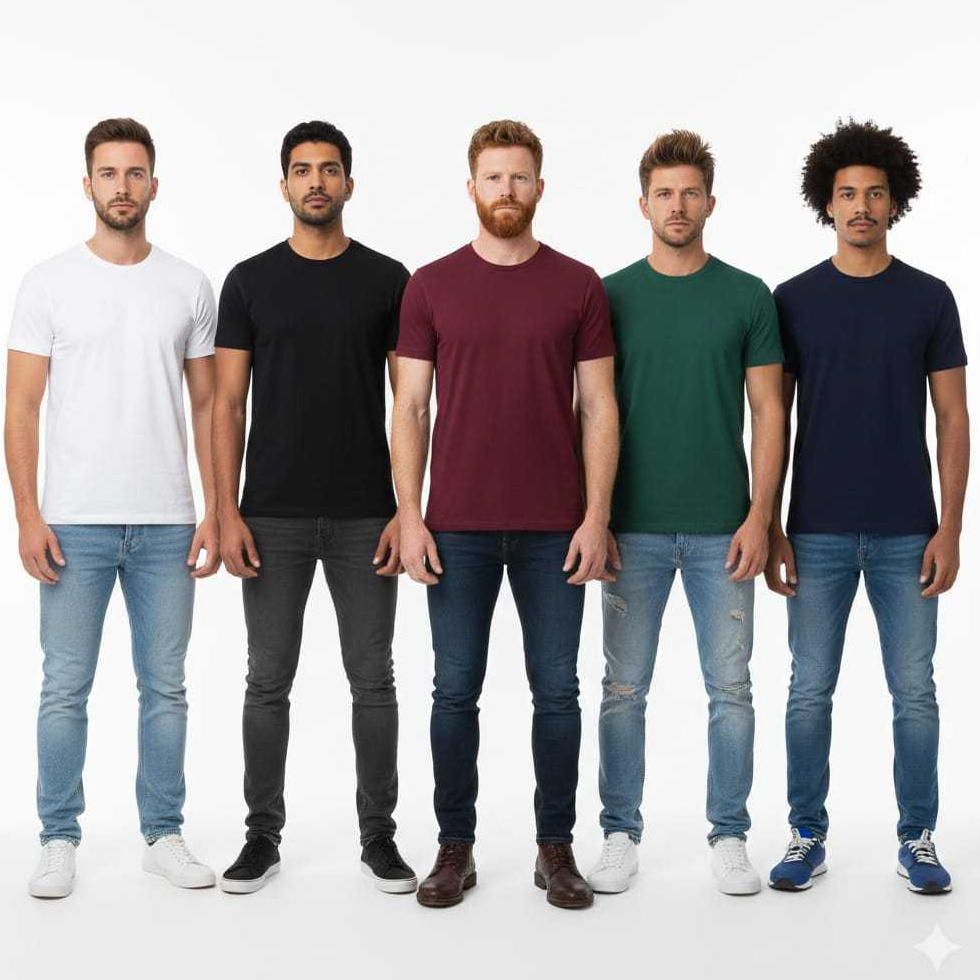 Kit 5 Camiseta Masculina Manga Curta Silk Sublimação Preto Branco Bordo Verde Marinho em Oferta na Shopee