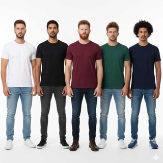 Kit 5 Camiseta Masculina Manga Curta Silk Sublimação Preto Branco Bordo Verde Marinho em Oferta na Shopee