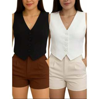 Kit 2 Coletes Alfaiataria Moda Elegante e Casual Tendencia Feminina em Oferta na Shopee