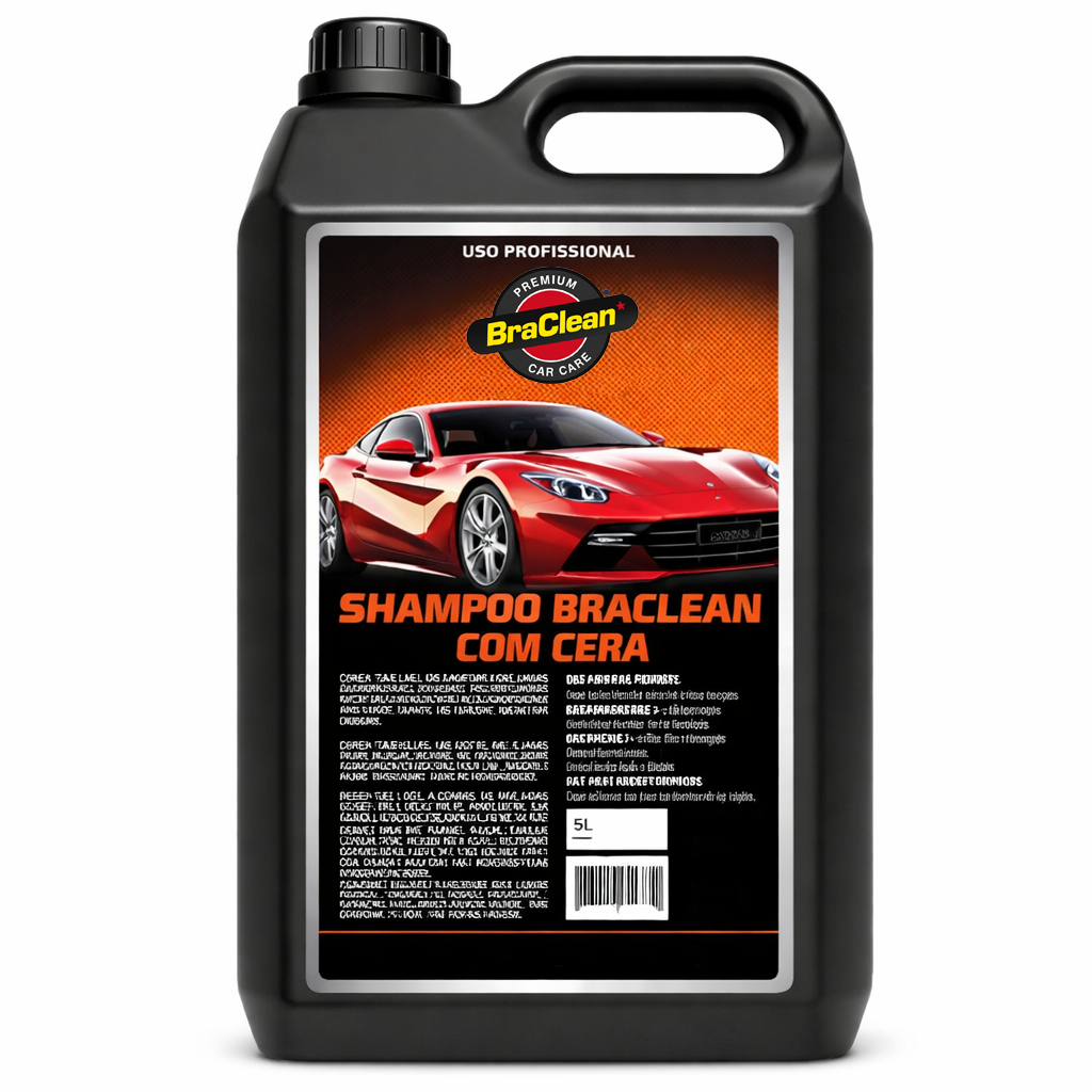 Melhor Shampoo com Cera 5 litros 1 para 300 lavagem brilho e rendimento para frotas BraClean em Oferta na Shopee