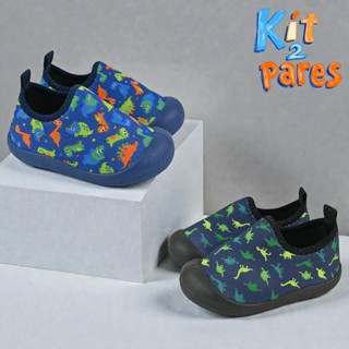 Kit 2 Pares Tênis Calce Fácil Infantil Menino Confortável Leve Macio Dia a Dia Escolar em Oferta na Shopee