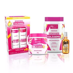 Kit Trio Colágeno + Óleo Capilar Linhaça e Algodão 55ml bn.Cachos