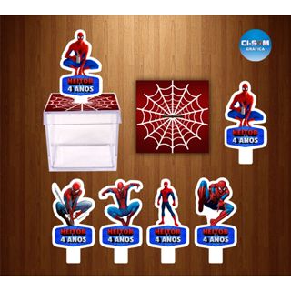 Adesivo + Aplique 3D para Caixa Acrílica Homem Aranha em Oferta na Shopee