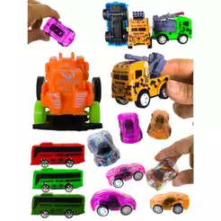 Kit 24 Carrinho Fricção Caminhão Colorido Pull Back Para Kit Festa Lembrancinha Criança Prenda