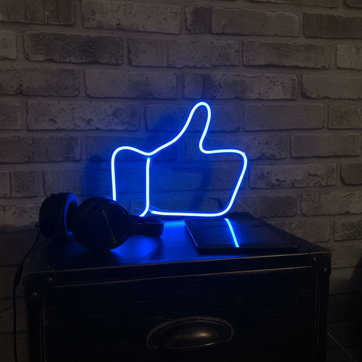 Luminária LED Neon Like Azul Curtir Decoração Quarto Gamer