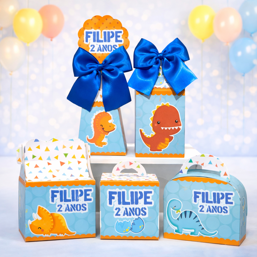 Kit Caixas Dino Dinossauro Baby / Personalizadas /  Festa Infantil / Aniversário