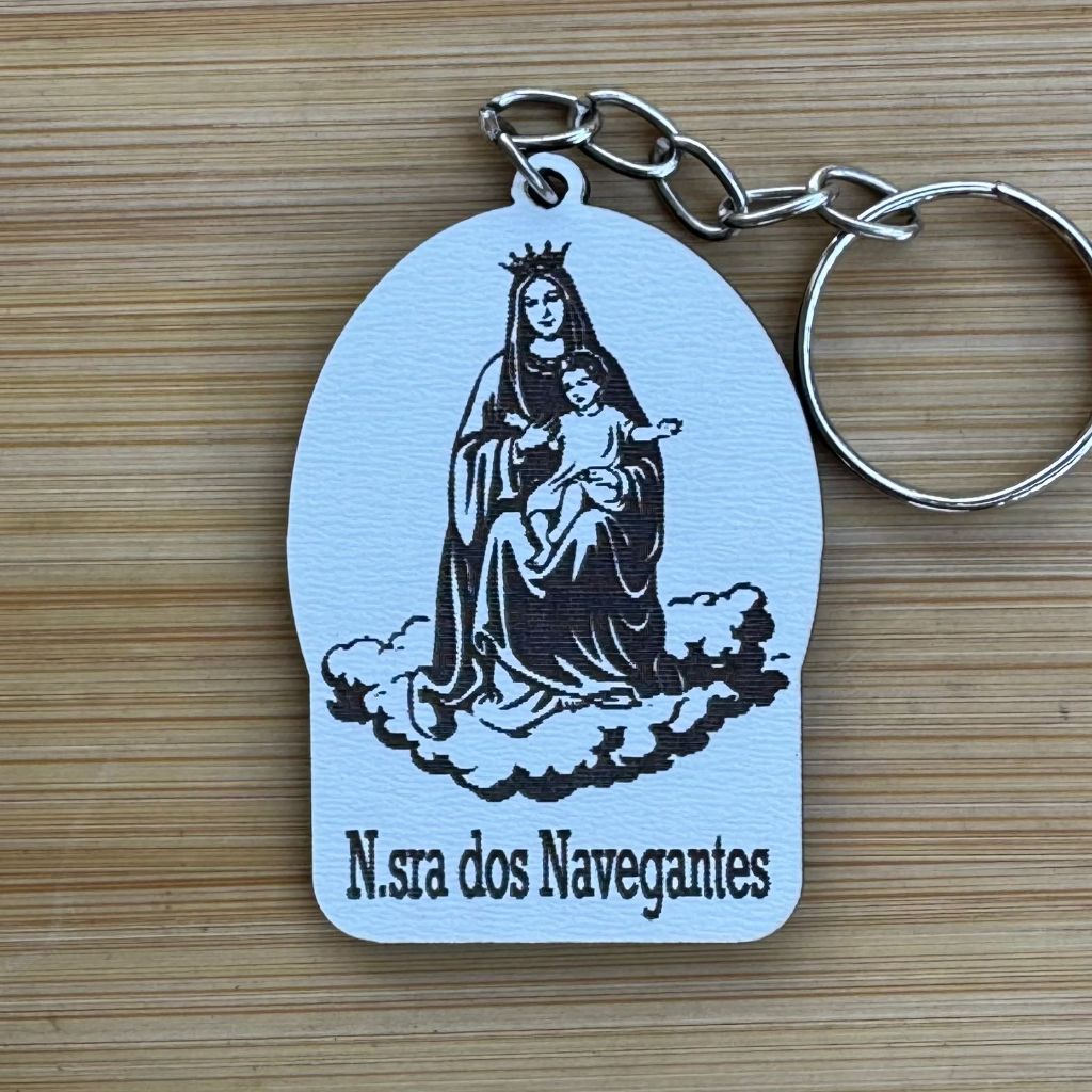 Kit Chaveiros Personalizados MDF Nossa Senhora dos Navegantes – Lembrança Religiosa Personalizado MDF