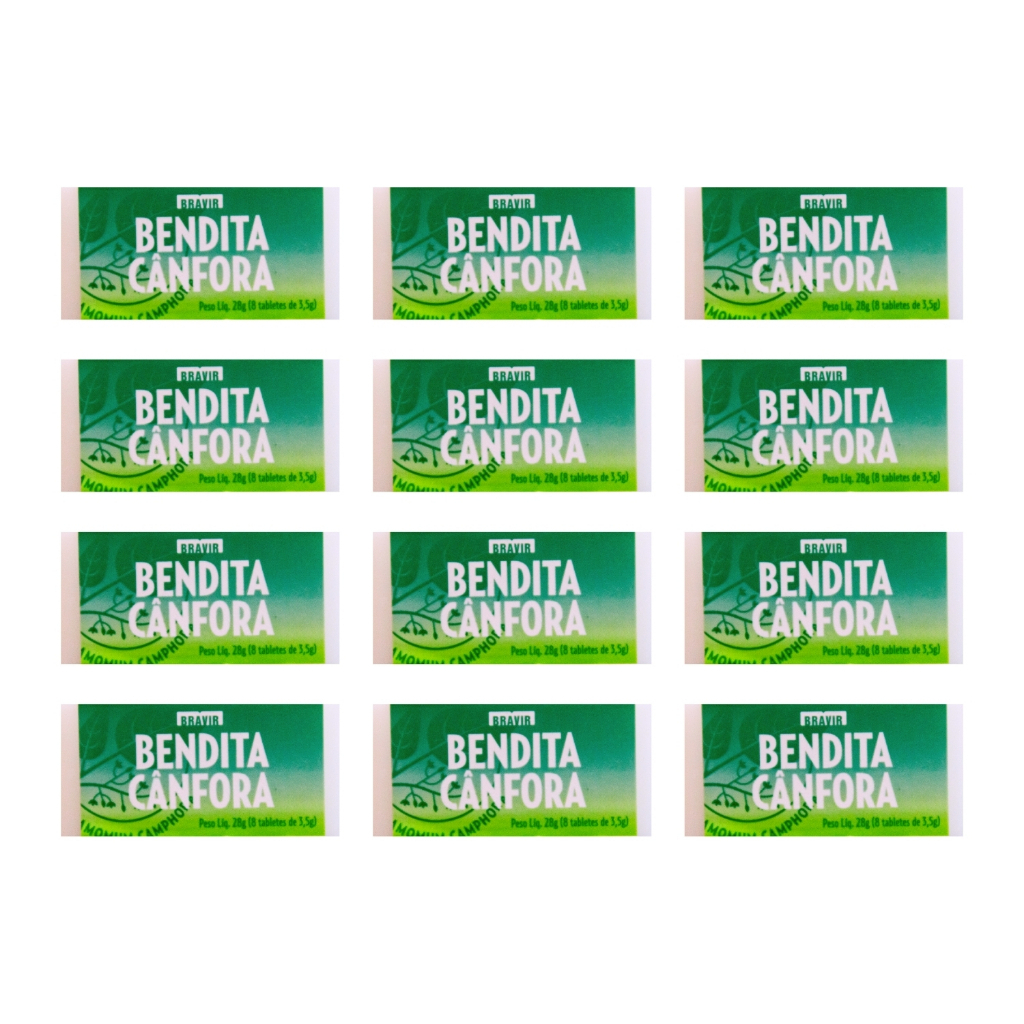 Aromatizador Cânfora Tablete Bendita Cânfora | Multiuso para Casa | Elimina Mau Odor | Kit 12/16un