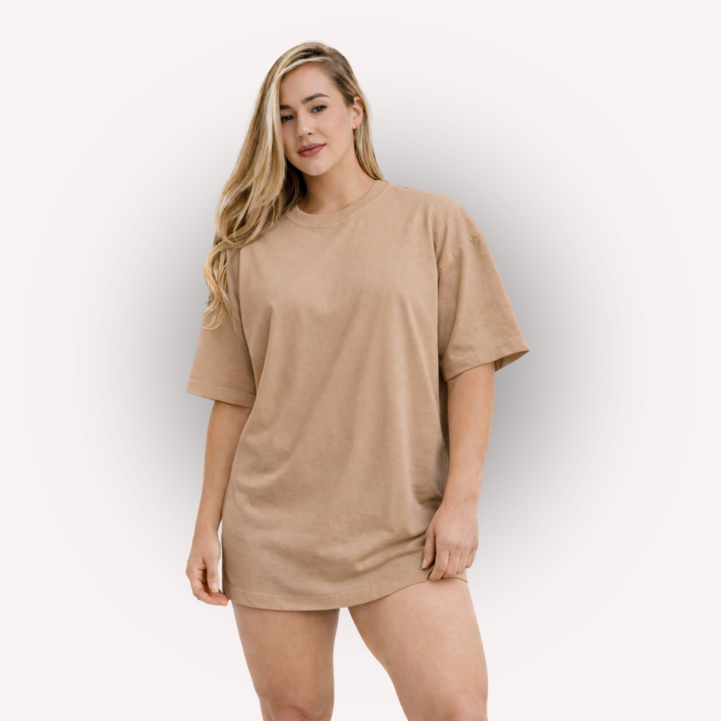 Camiseta Oversized Feminina 100% Algodão em Oferta na Shopee