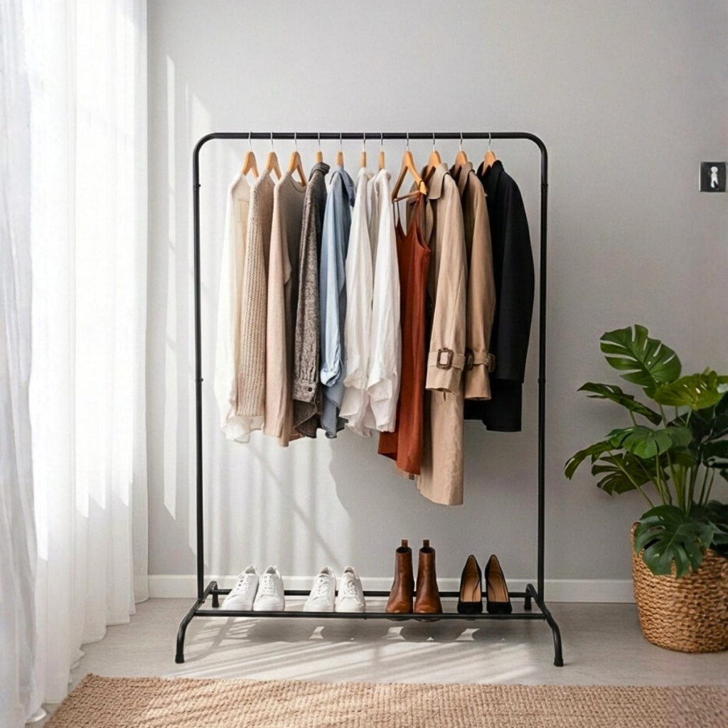 Guarda Roupa Portátil Arara Multifuncional Infantil Minimalista Organizadora De Roupas Roupeiro Loja