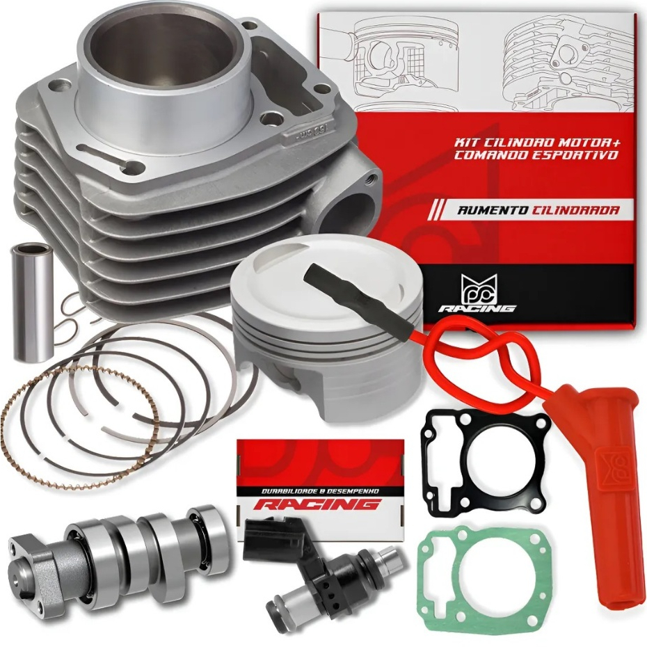 Kit Cilindro 4mm Fan Titan 160 2016 2017 2018 2019 2020 2021 2022 2024 Completo Kit A Pistão