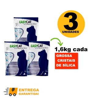 Kit Com 3 Areia Sílica Grossa EasyCat Para Gatos Tipo Chalesco- 1,6Kg em Oferta na Shopee