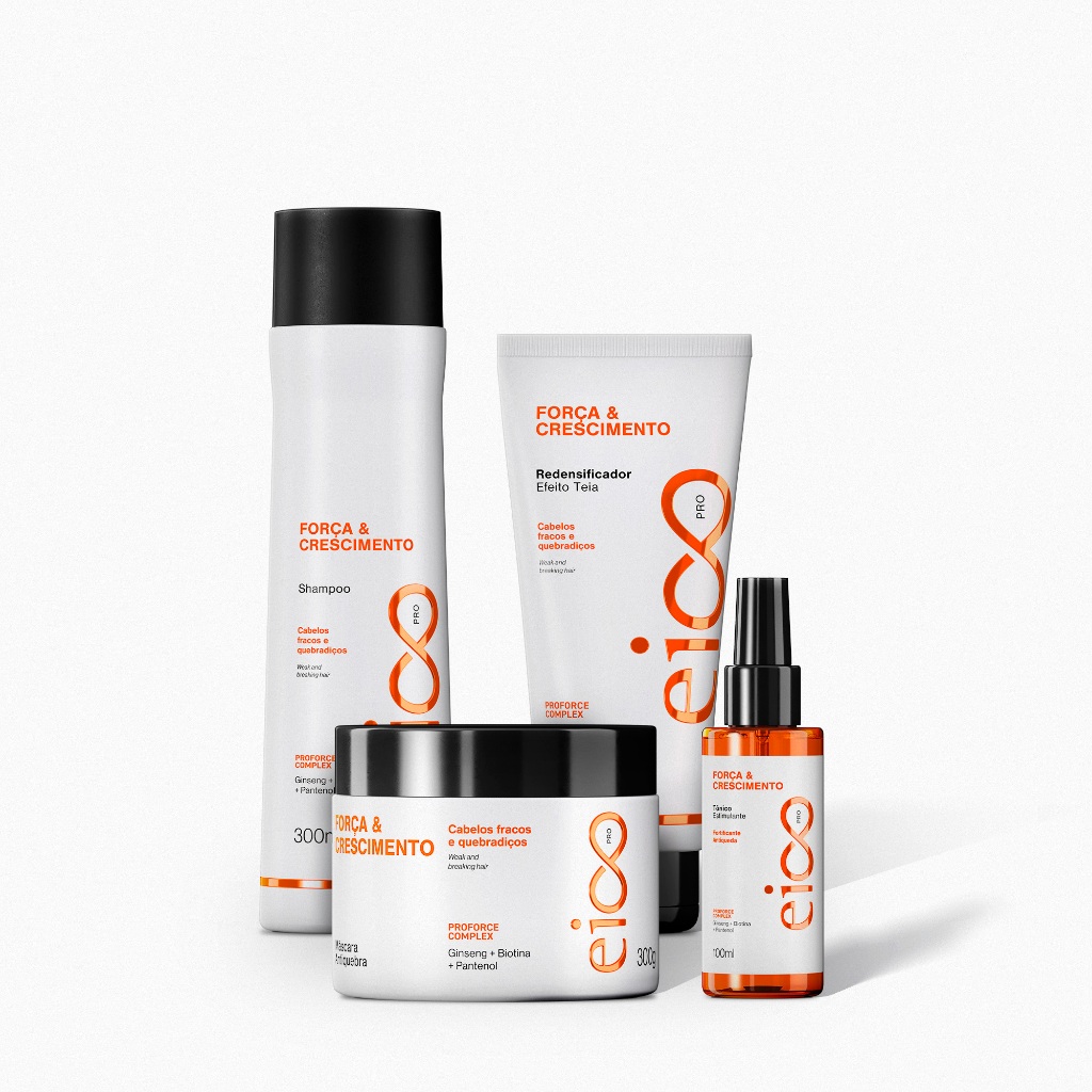 Kit Estimulante Efeito Teia Força e Crescimento Eico Pro - 4 Produtos