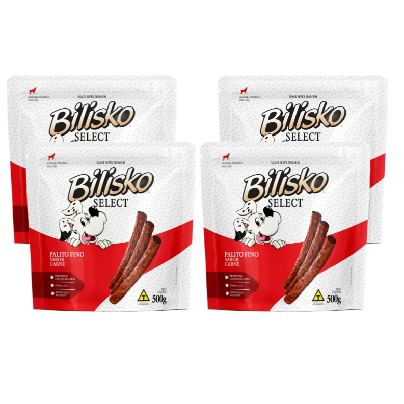 Palito Fino Bilisko Carne 500g 🍖 Petisco p/ Cães - Recompensa e Adestramento🐶
