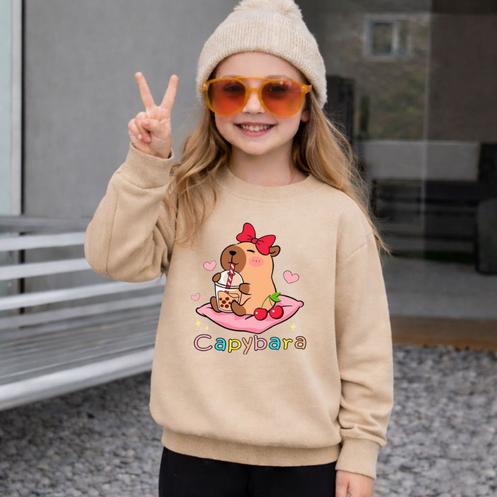 Moletom Agasalho Infantil Capybara Criança Inverno Tendencia em Oferta na Shopee
