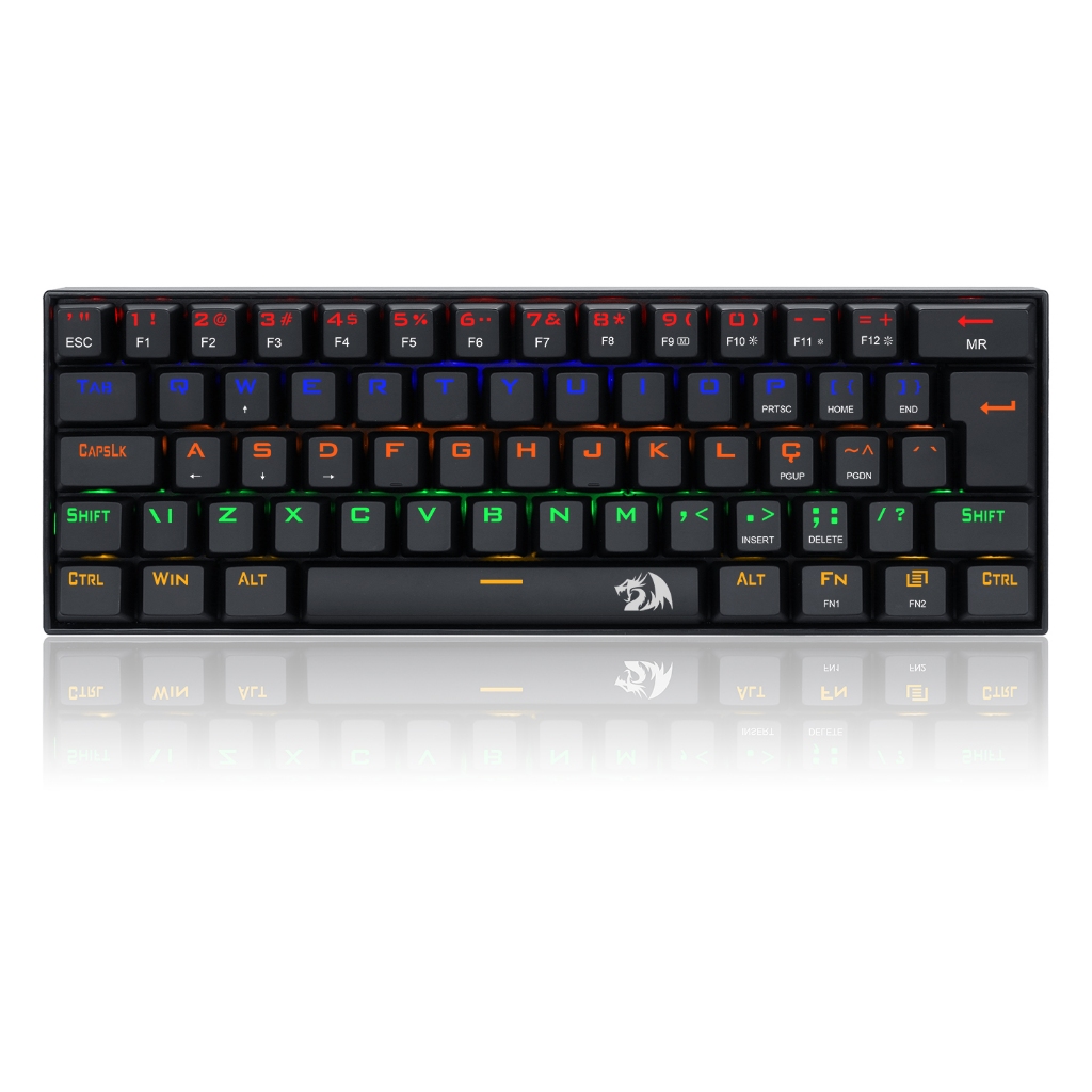 Teclado Mecânico Gamer Compacto Redragon Lakshmi K606R Iluminação Rainbow Switch Azul ABNT2  K606R (PT-BLUE)