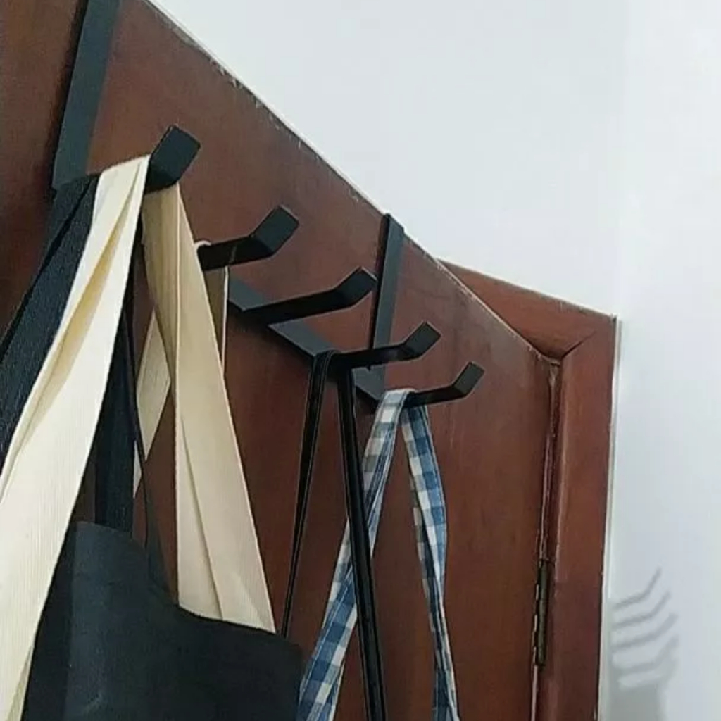 Cabide de Porta Industrial Aço Preto 5 Ganchos Alta Resistência em Oferta na Shopee