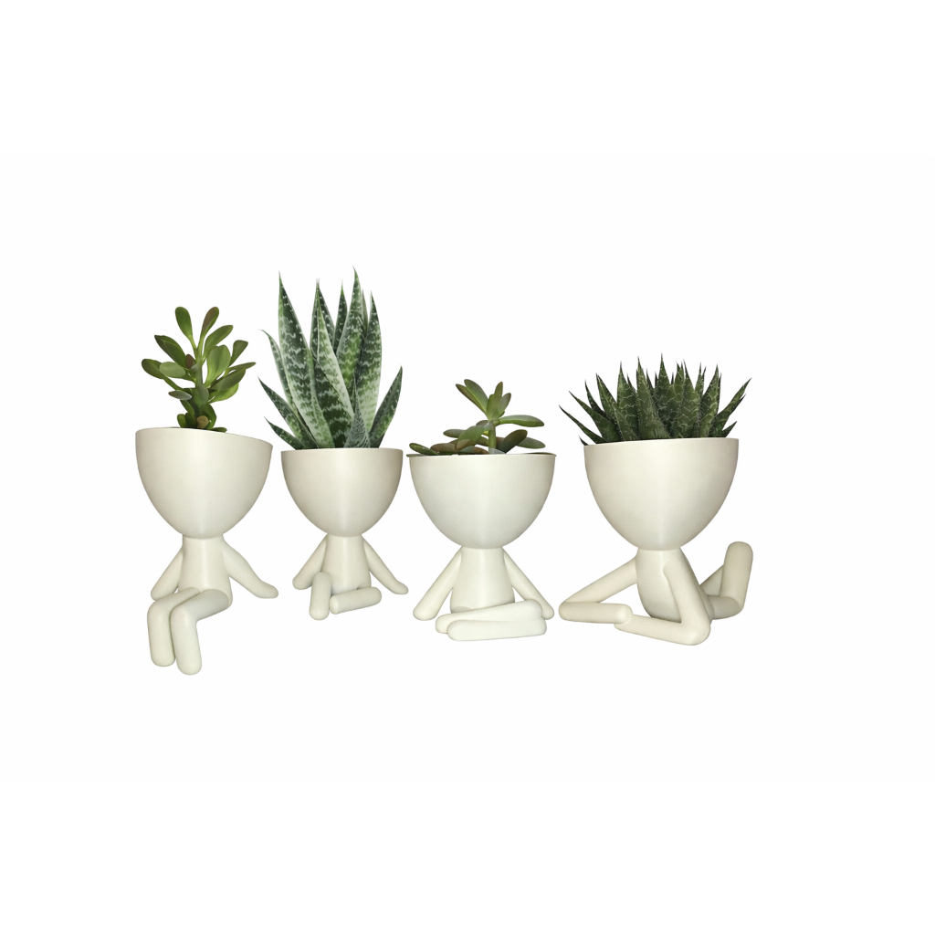 Kit 4 Mini Vasos Decorativos Estilo Boneco 6cm | Suculentas e Cactos | Decoração Moderna em Oferta na Shopee