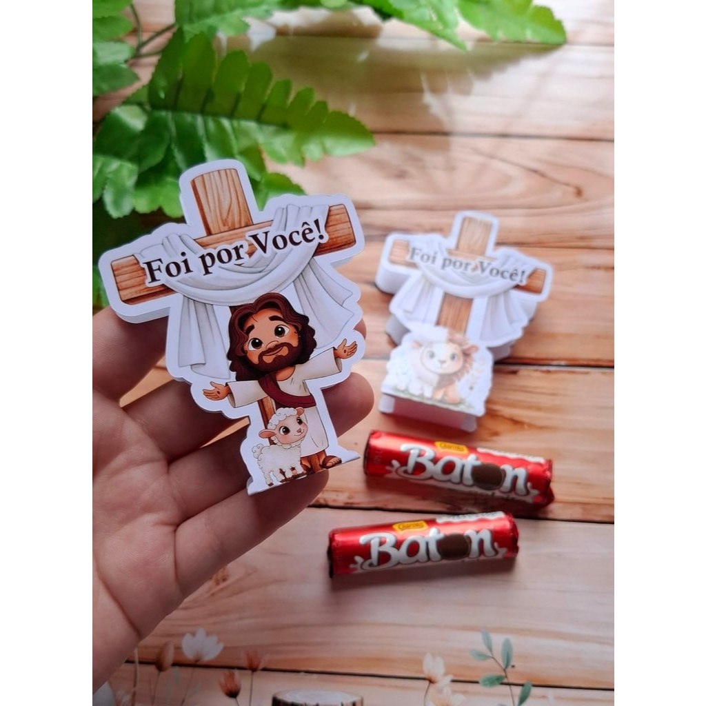 Card ,Cartão Cruz para Batom ou Bis - Pascoa Cristã (não acompanha chocolate ) mimo,lembrancinha em Oferta na Shopee