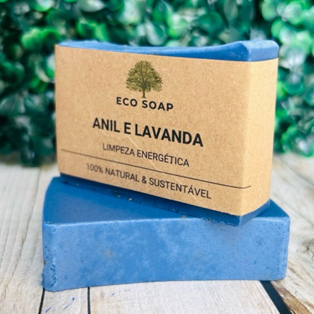 Sabonete Artesanal de Anil e Lavanda - Limpeza Energética envio rápido em Oferta na Shopee