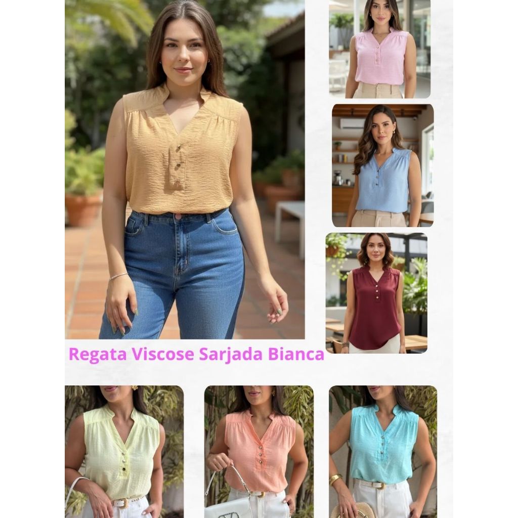 Regata Bianca Viscose Sarjada