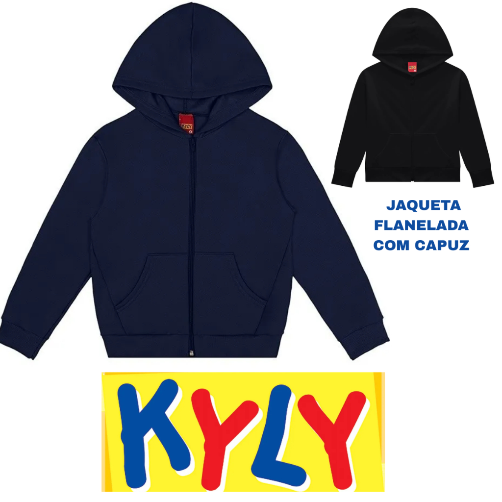 Blusa Infantil Kyly Flanelada Jaqueta com Capuz