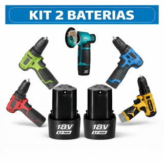 Kit 2 Baterias 18V Íon de Lítio para Parafusadeira Esmilhadeira em Oferta na Shopee