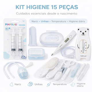 Kit Higiene Bebê Completo 15 Peças Neutro Pimpolho e Buba Chá Revelação em Oferta na Shopee