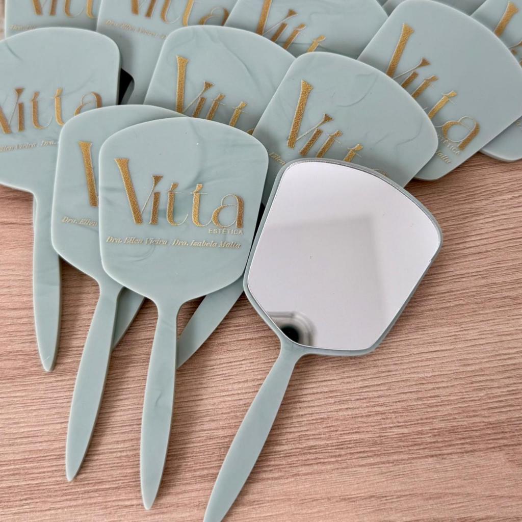 Espelho de bolsa KIT COM 10 formato Mini GLOW acrílico beleza maquiagem mimo presente em Oferta na Shopee